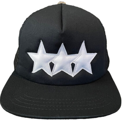 Chrome Hearts Leather Star Trucker Hat – Black/White