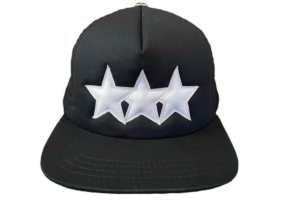 Chrome Hearts Leather Star Trucker Hat – Black/White